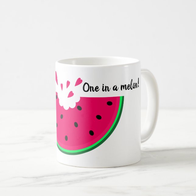 Caneca De Café Fatia de melancia. Um num melão! Seu nome (Frente Esquerda)