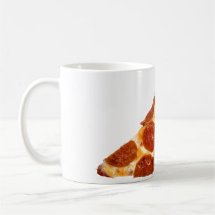 Caneca De Café Fatia de pizza de pepperoni clássica da SlipperyJo