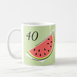Caneca De Café Fatia Verde de Melancia 40 Anos