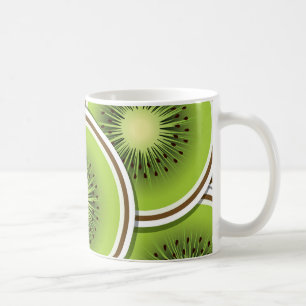 Caneca De Café Fatias de fruta de kiwi funky