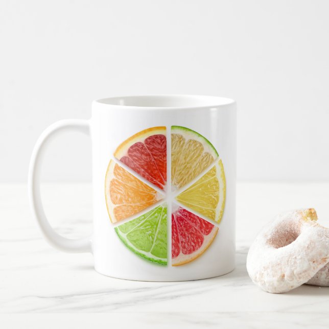 Caneca De Café Fatias de frutas de citrinos (Com Donut)