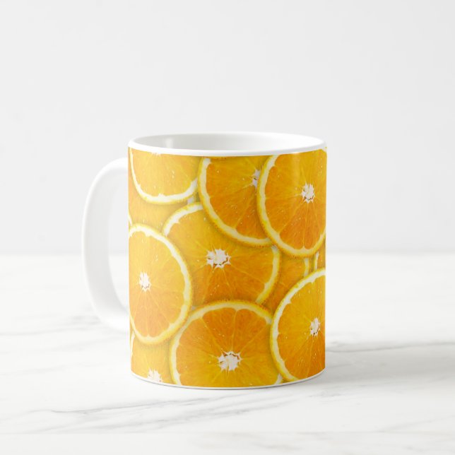 Caneca De Café Fatias de laranja (Frente Esquerda)