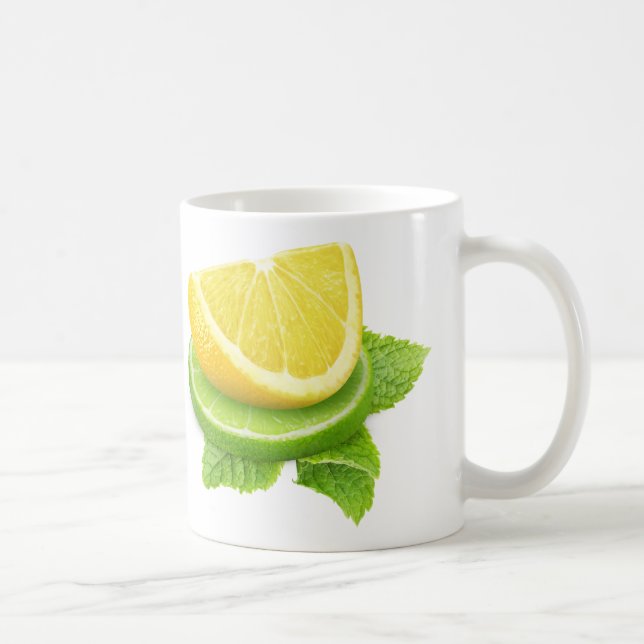 Caneca De Café Fatias de limão e limão (Direita)