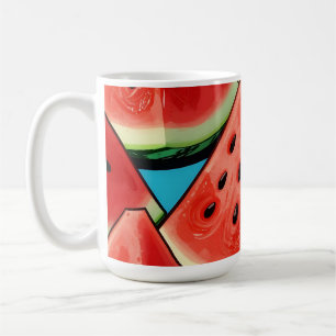 Caneca De Café Fatias de Melancia Vibrantes Pop Art