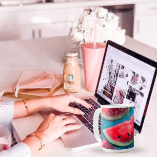 Caneca De Café Fatias De Melancia Vibrantes Subaquáticas - Refres