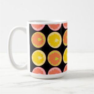 Caneca De Café Fatias de Toranja Coloridas e Brilhantes