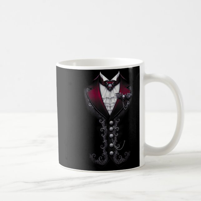 Caneca De Café Fato de vampiro engraçado para o Halloween (Direita)