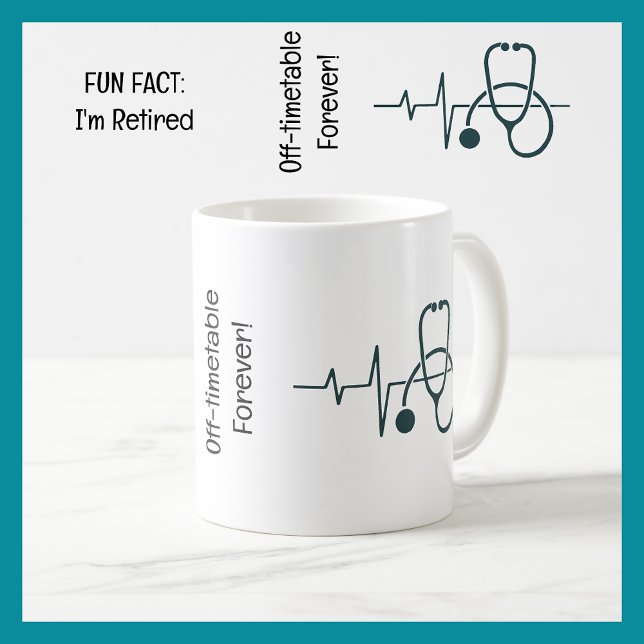Caneca De Café Fato divertido Estou cansado, assistente médico en (Fun Fact: I'm Retired | Funny Retirement Mug for a Medical Assistant | Cute, modern, elegant, clean)