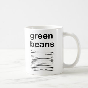 Caneca De Café Fatos de Informações Nutricionais do Feijão Verde