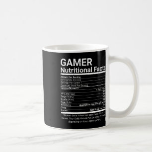 Caneca De Café Fatos de Nutrição do Gamer Video Games Nerd de Com