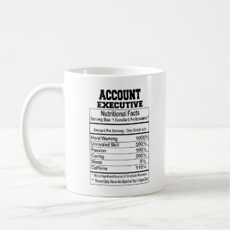 Caneca De Café Fatos de nutrição executivos da conta
