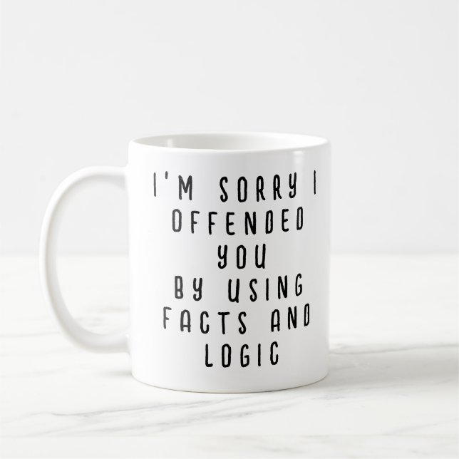 Caneca De Café Fatos Divertidos e Citação de Lógica (Esquerda)