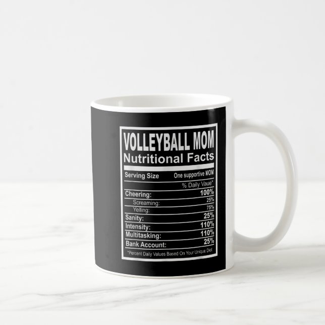 Caneca De Café Fatos Nutricionais da Mãe de Voleibol (Direita)