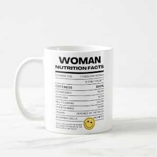 Caneca De Café Fatos Nutricionais da Mulher Divertida