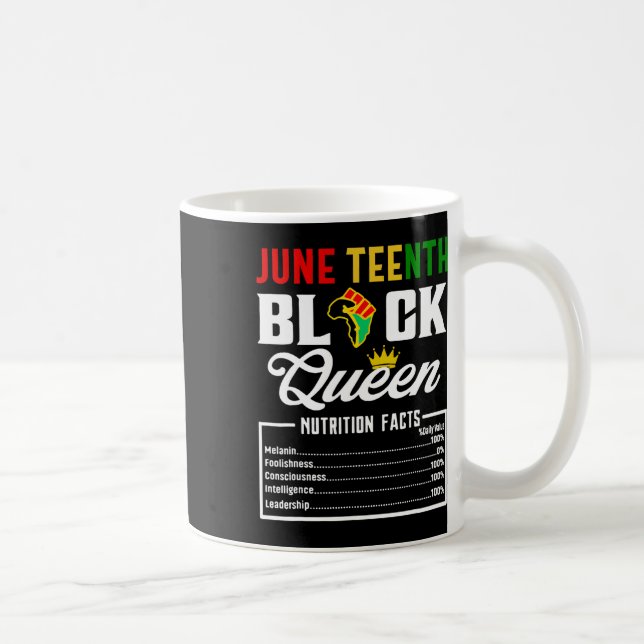 Caneca De Café Fatos Nutricionais da Rainha Negra do Juneteenth F (Direita)