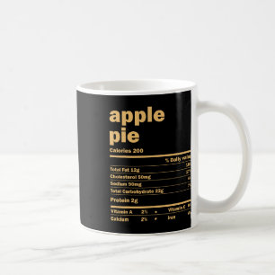Caneca De Café Fatos Nutricionais da Torta de Maçã do Dia de Ação