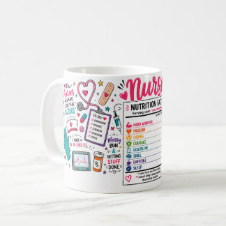 Caneca De Café Fatos Nutricionais de Enfermeira Engraçados