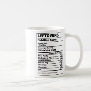 Caneca De Café Fatos Nutricionais Restos Demissionário Engraçado