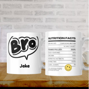 Caneca De Café Fatos Nutricionais: Risos e café - Bom irmão