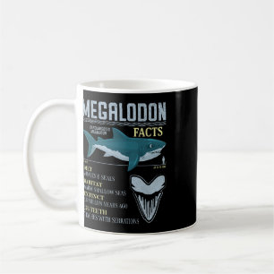 Caneca De Café Fatos sobre Megalodonte Dente Fóssil de Tubarão Pr