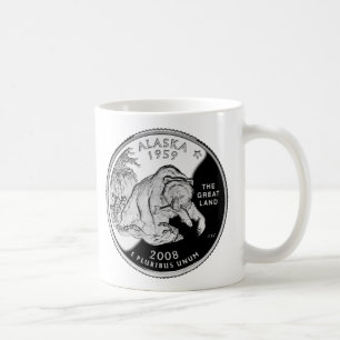 Caneca De Café Faux Alaska State Quarter The Excelente Land Grizz