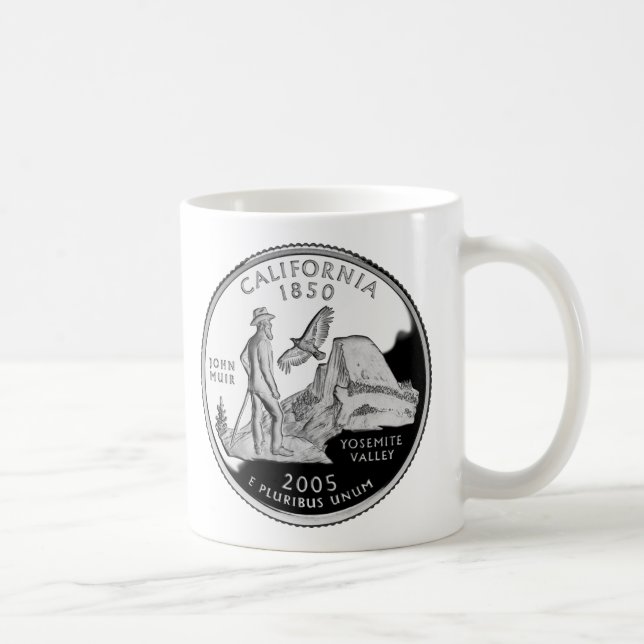 Caneca De Café Faux California State Quarter Yosemite Valley Muir (Direita)