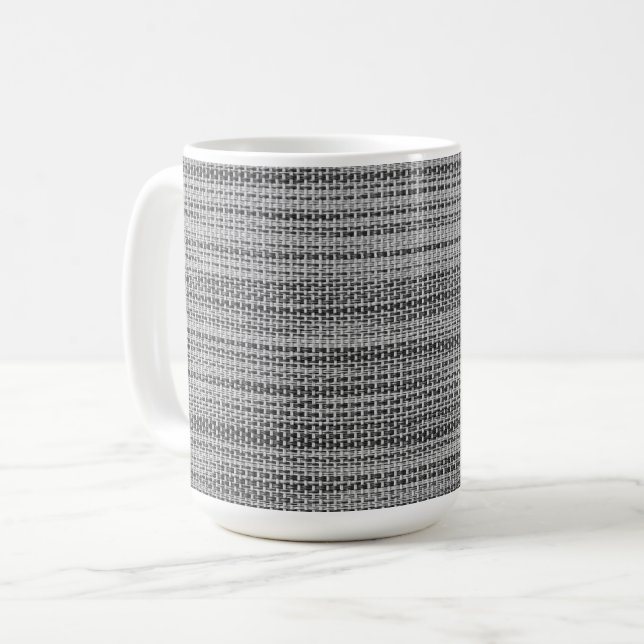 Caneca De Café Faux Cinza Tecido Mug (Frente Esquerda)