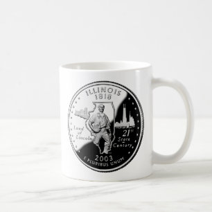 Caneca De Café Faux Illinois State Quarter