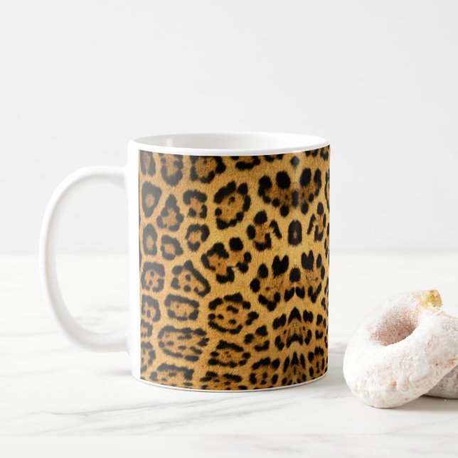 Caneca De Café Faux Jaguar Skin (Com Donut)