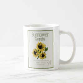 Caneca De Café Faux Vintage Sunflower Seed Pack Mug, em mãozinho