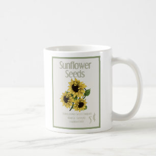Caneca De Café Faux Vintage Sunflower Seed Pack Mug, em mãozinho