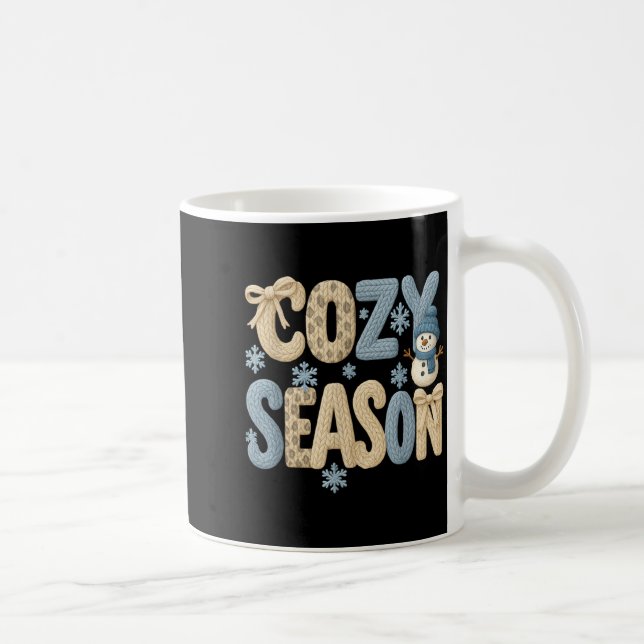 Caneca De Café Faux Yarn Cozy Season Winter, Merry Bright Christm (Direita)