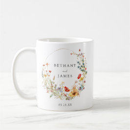 Caneca De Café Favor de Casamento de Flor Silvestre de Conto de F