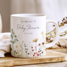 Caneca De Café Favor de Chá de Bebê de Campo de Flor Silvestre de