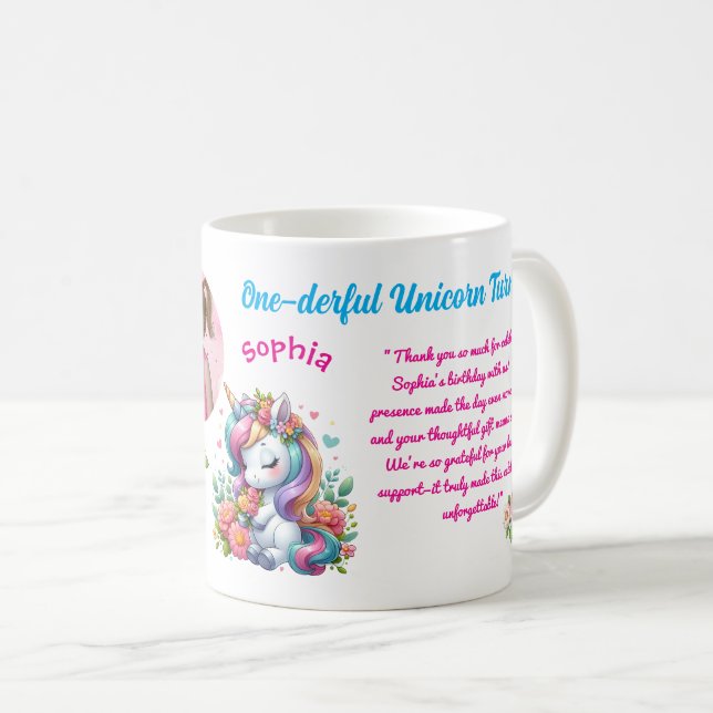 Caneca De Café Favor de Código de Barras de Aniversário Infantil  (Frente Esquerda)