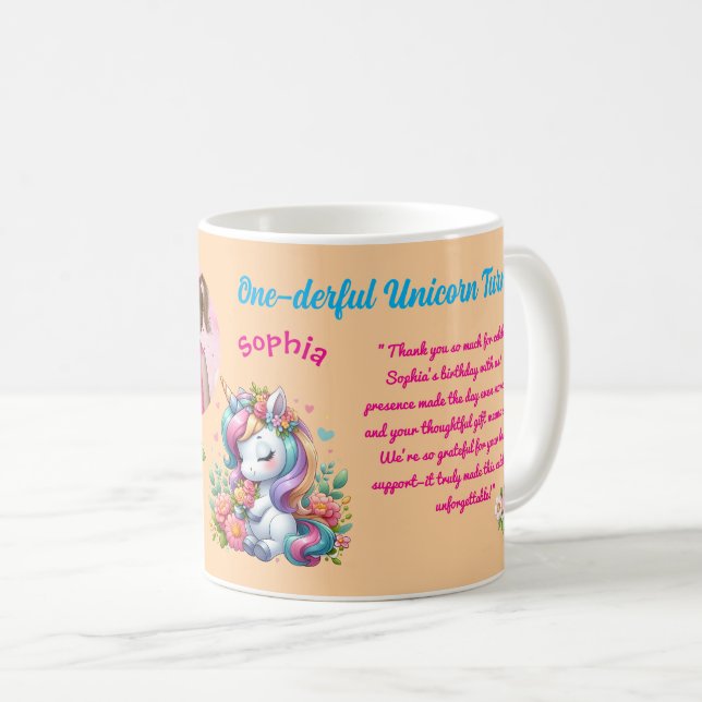 Caneca De Café Favor de Código de Barras de Aniversário Infantil  (Frente Esquerda)