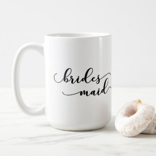 Caneca De Café Favor de Dama de Honra, Tipografia de Letra Modern