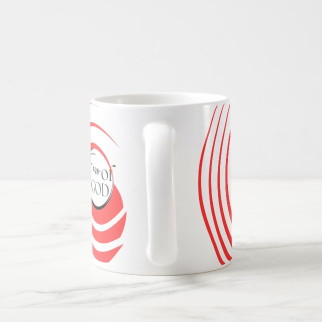 Caneca De Café Favor de Deus Mug - Vermelho e Branco Swirl (Alça)