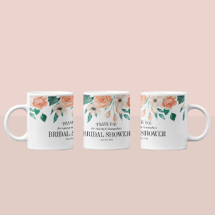 Caneca De Café Favor Personalizado Elegante de Flores de Pêssego 