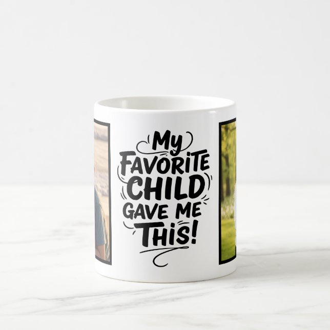 Caneca De Café Favorite Child Gave Me This Two Photo Brush Script (Centro)