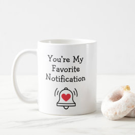 Caneca De Café Favorite Notification Modern Bell Black & Red