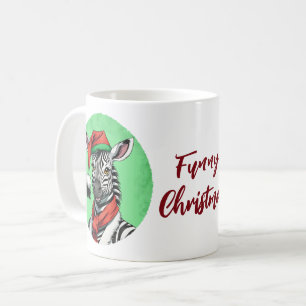 Caneca De Café Favoritos Engraçados de Natal Animal - Zebra 1