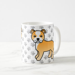 Caneca De Café Fawn E White Staffordshire Bull Terrier Dog