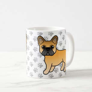 Caneca De Café Fawn French Bulldog Cachorro de Cartoon