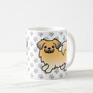 Caneca De Café Fawn Sable Tibetan Spaniel Cute Cartoon Dog
