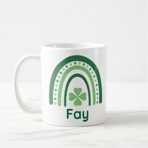 Caneca De Café Fay Name Clover Boho Rainbow