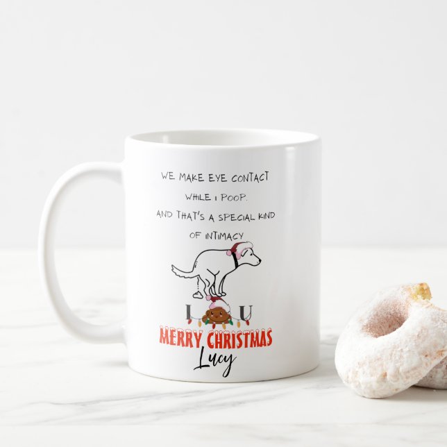 Caneca De Café Fazemos contato visual enquanto faço o Feliz Natal (Com Donut)