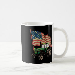 Caneca De Café Fazenda Agrícola Trator Usa Flag Trator American