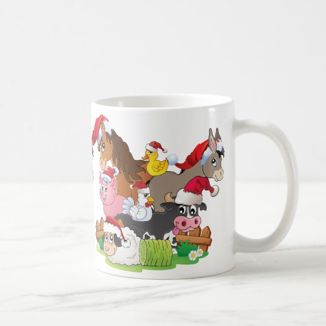 Caneca De Café Fazenda Animal Christmas (Direita)