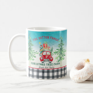 Caneca De Café Fazenda de Caminhão de Árvore de Natal Personali
